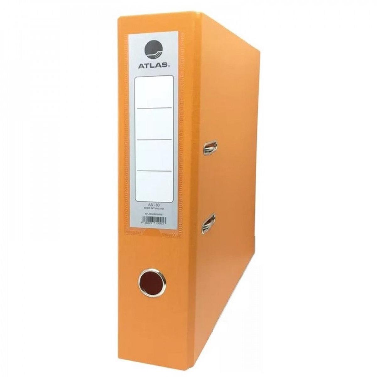 Atlas A4 Plastic Box File – Black 80 mm Orange