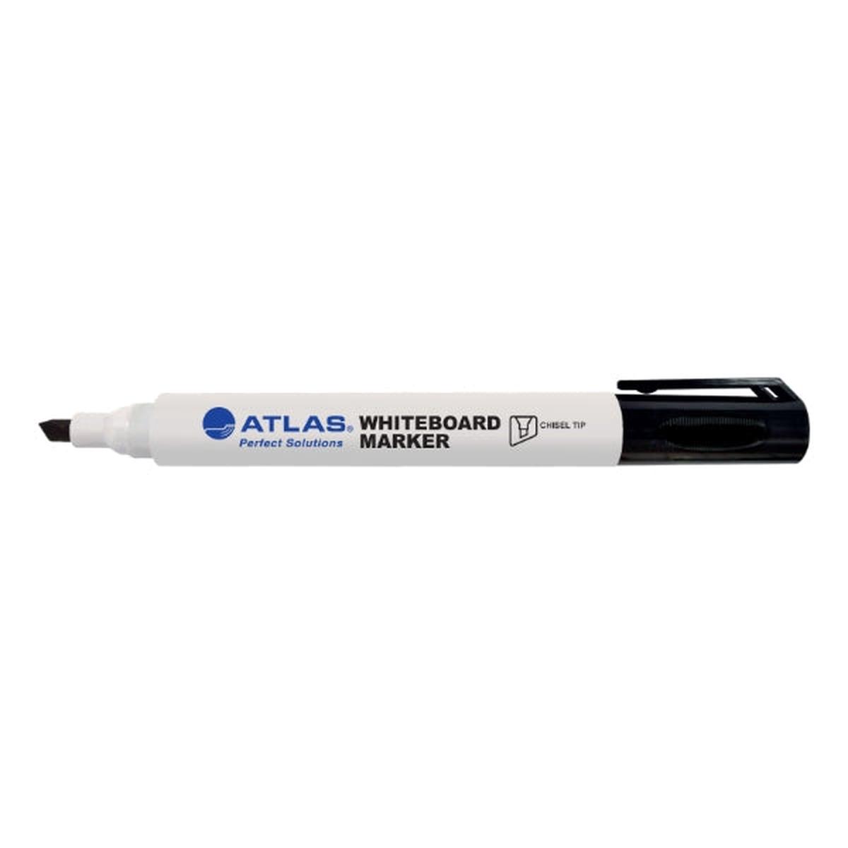 Atlas Bullet Whiteboard Marker Chisel Tip Pack Black