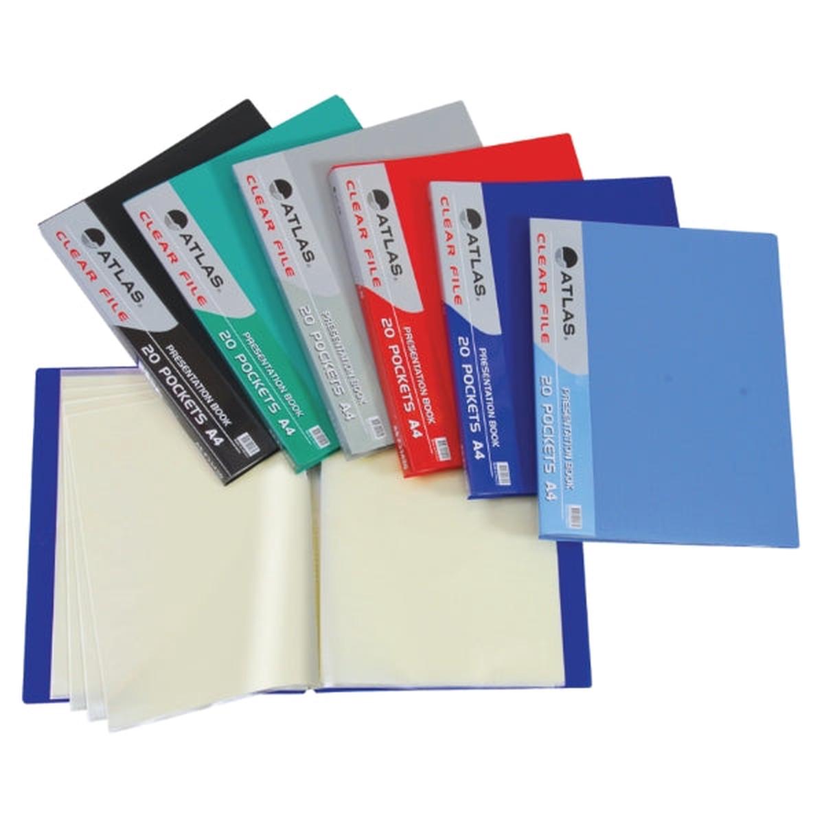 Atlas Elite Clear File A4 10 Pocket Black