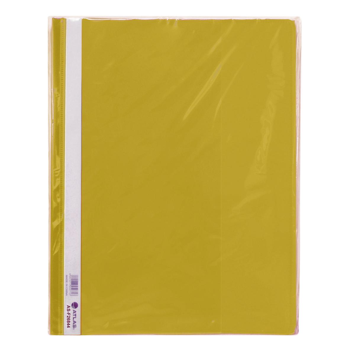 Atlas PVC Flat File With Pocket Black A4 Yellow