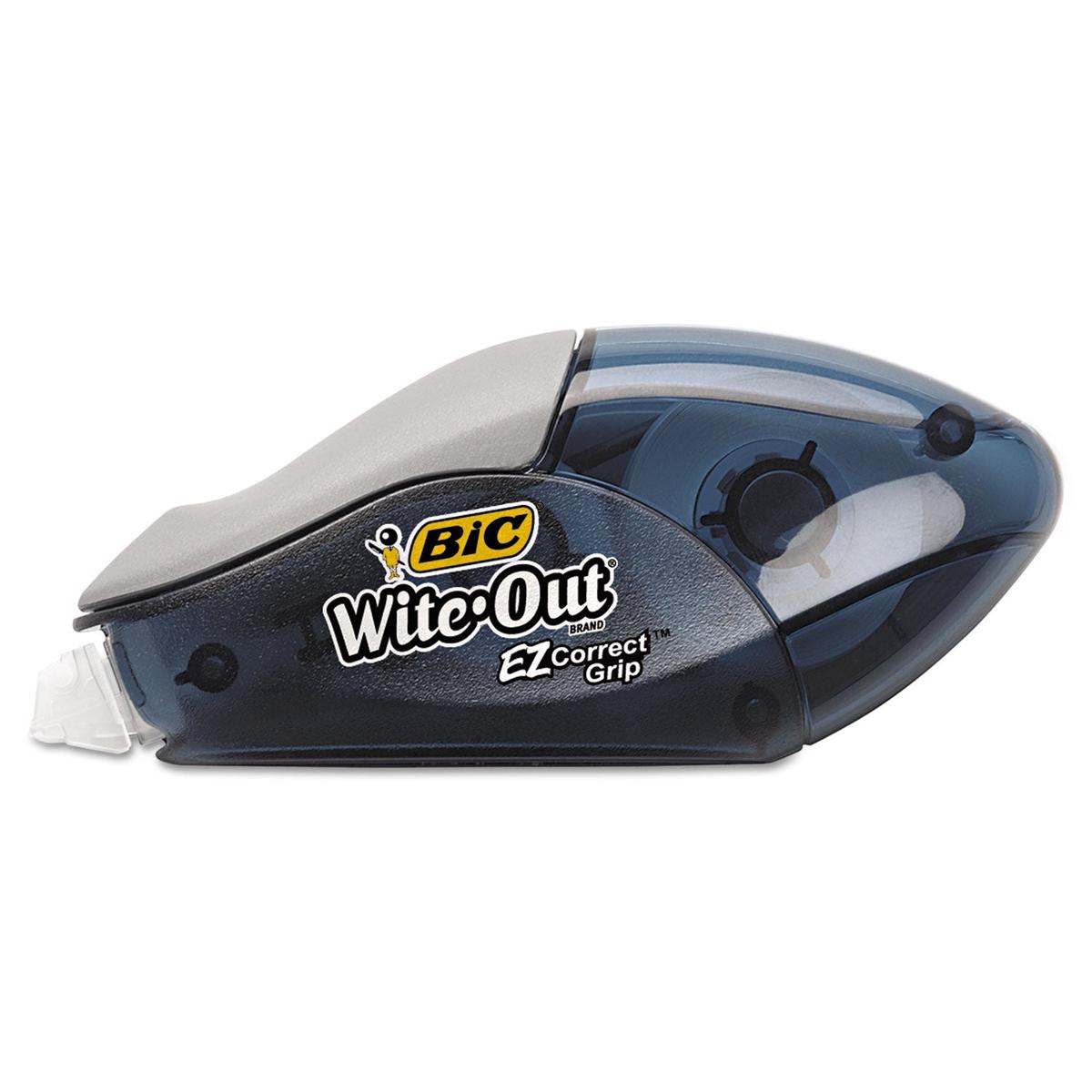BIC Wite-Out EZ Correct Grip Correction Tape, NonRefill, Smoke Applicator, 0.17″ x 402″, 2/Pack (WOECGP21)