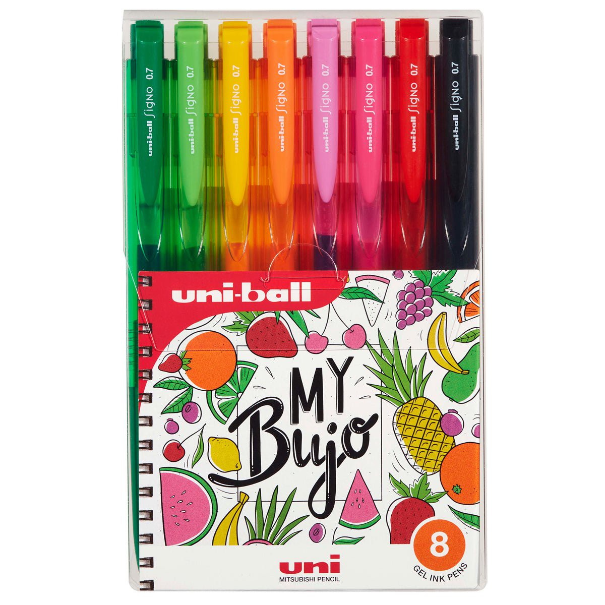 Uni Signo RT1 0.7mm Rollerball Pen, Retractable, 8 Pack, Assorted UMN155