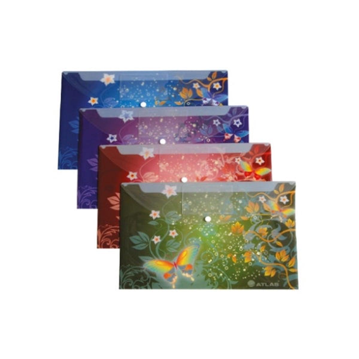 Atlas A4 Butterfly 20 Pocket Clear Book File Folder Red