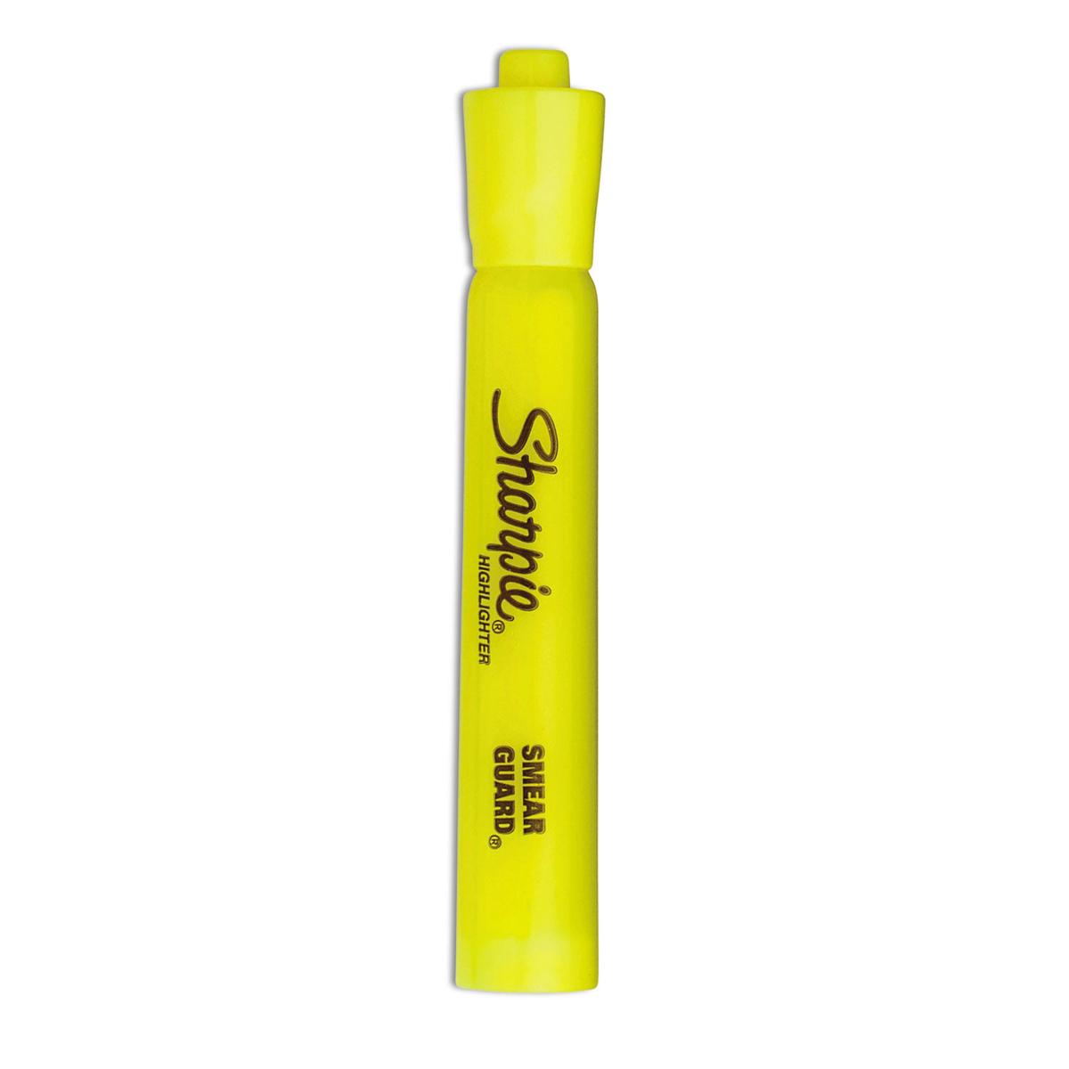 Sharpie Tank Style Highlighters, Fluorescent Yellow Ink, Chisel Tip, Yellow Barrel, 4/Set (25164PP)