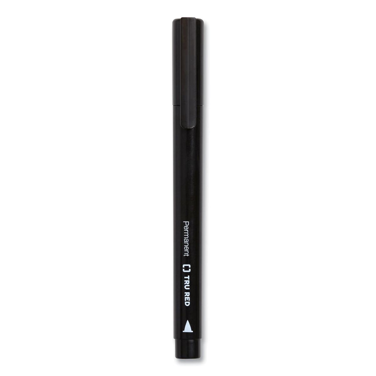 TRU RED Permanent Marker, Tank-Style, Medium Chisel Tip, Black, Dozen (24376654)