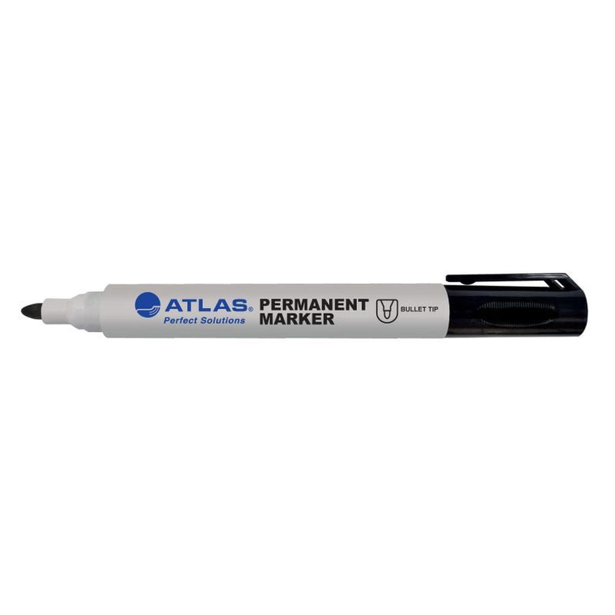 Atlas Bullet Permanent Marker Pack Black