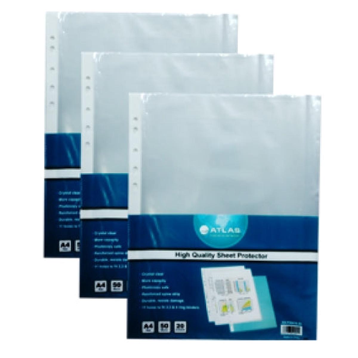 Atlas Glass Clear A4 Pocket Polypropylene 50 Micron File Folder