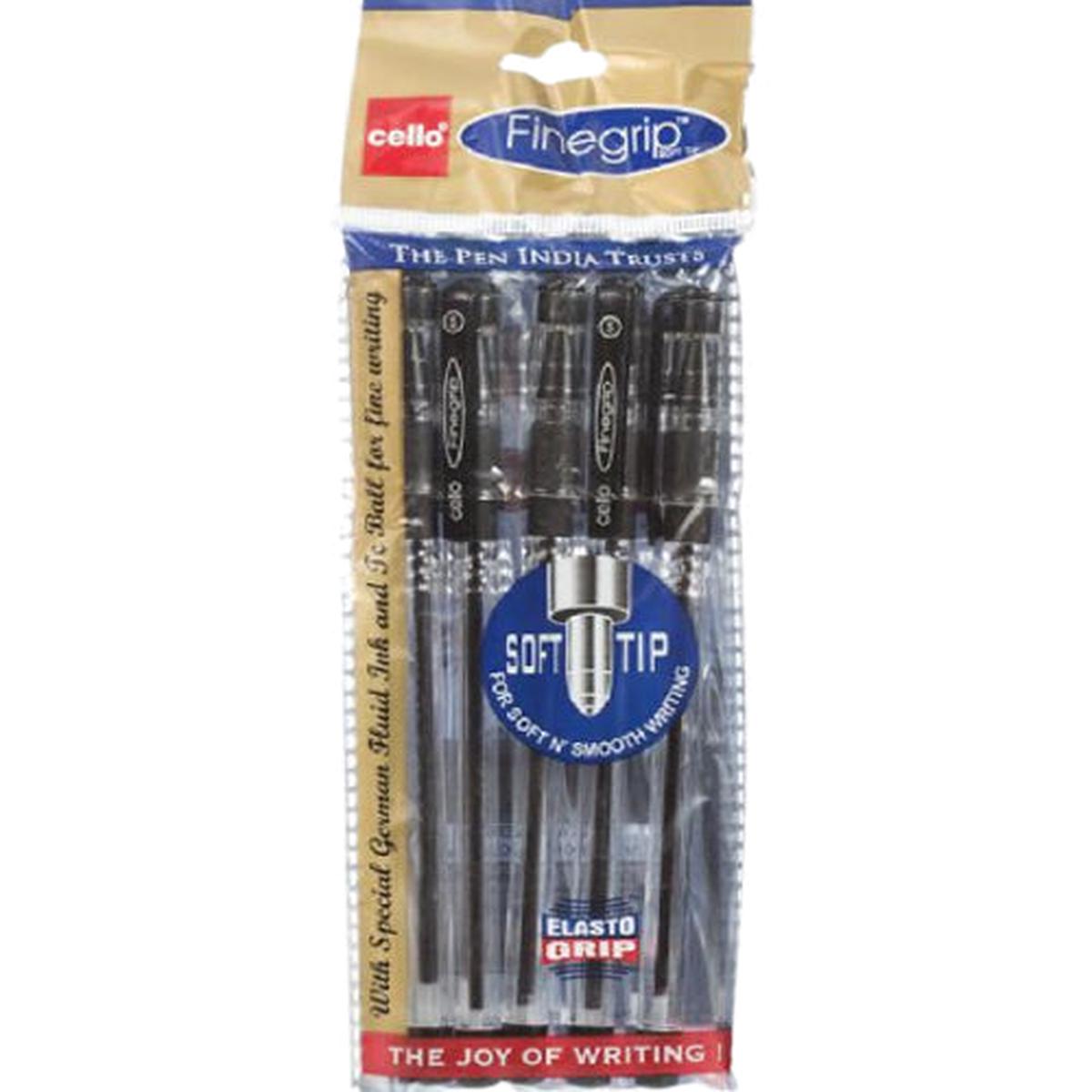Cello Finegrip 0.7mm Black – (Pack of 5)