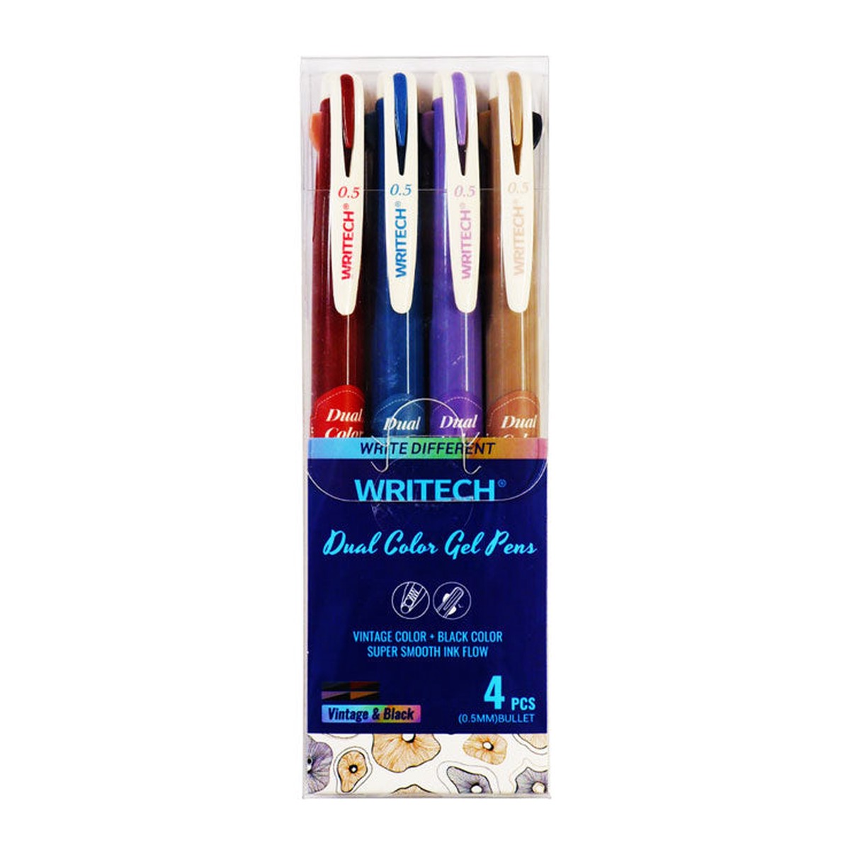 Writech Dual Color Gel Pen Set 4’s W-608/4PET-05 – School & Office Supplies – Writing