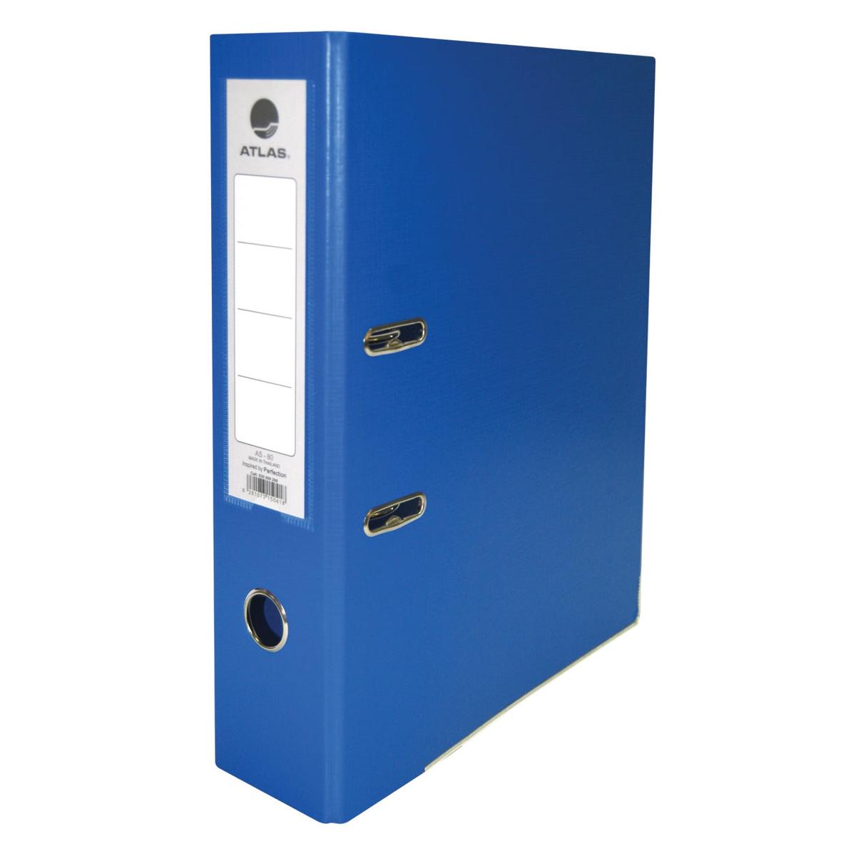 Atlas A4 Plastic Box File – Black 80 mm Blue