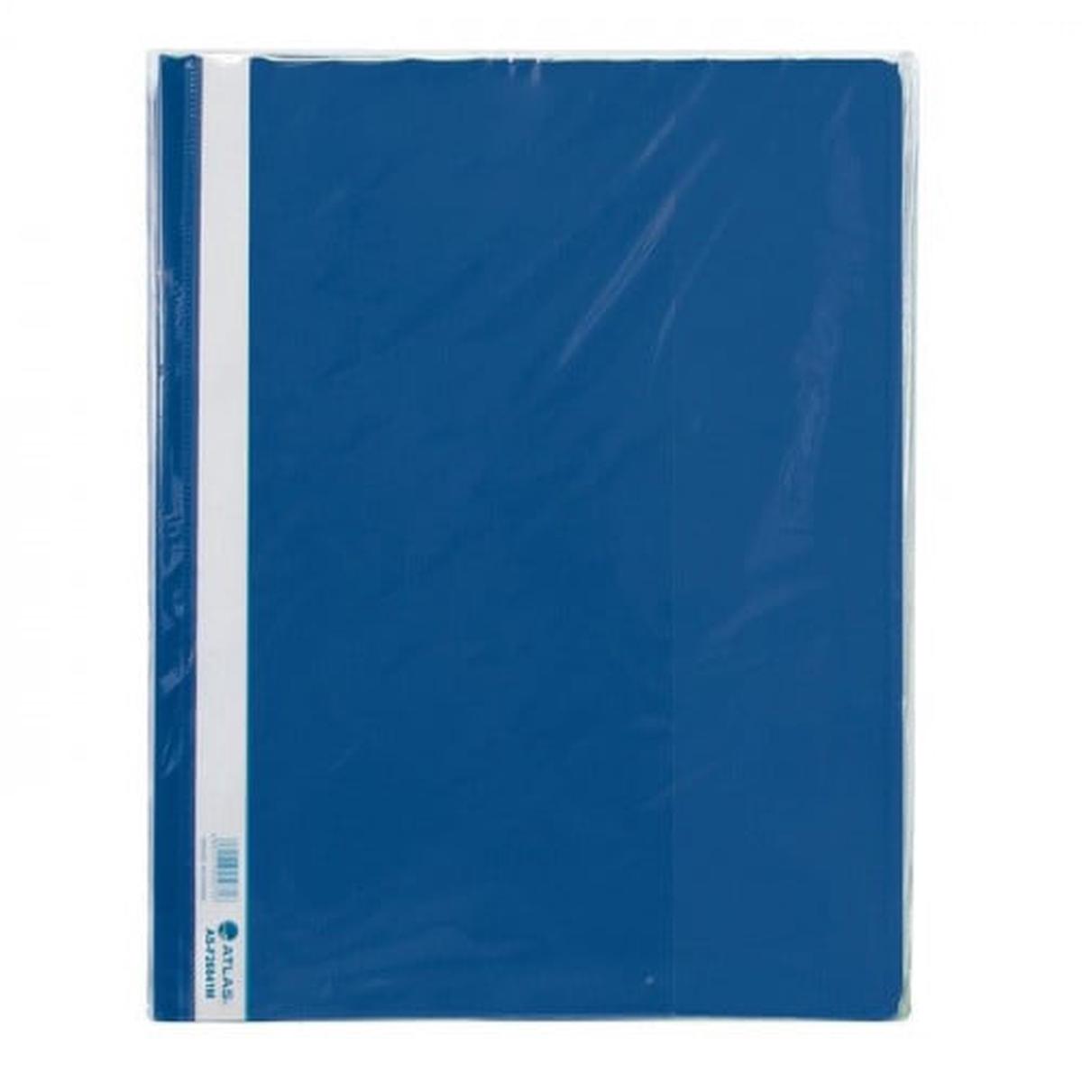 Atlas Polypropylene Thick A4 Flat File With Pocket Dark Blue