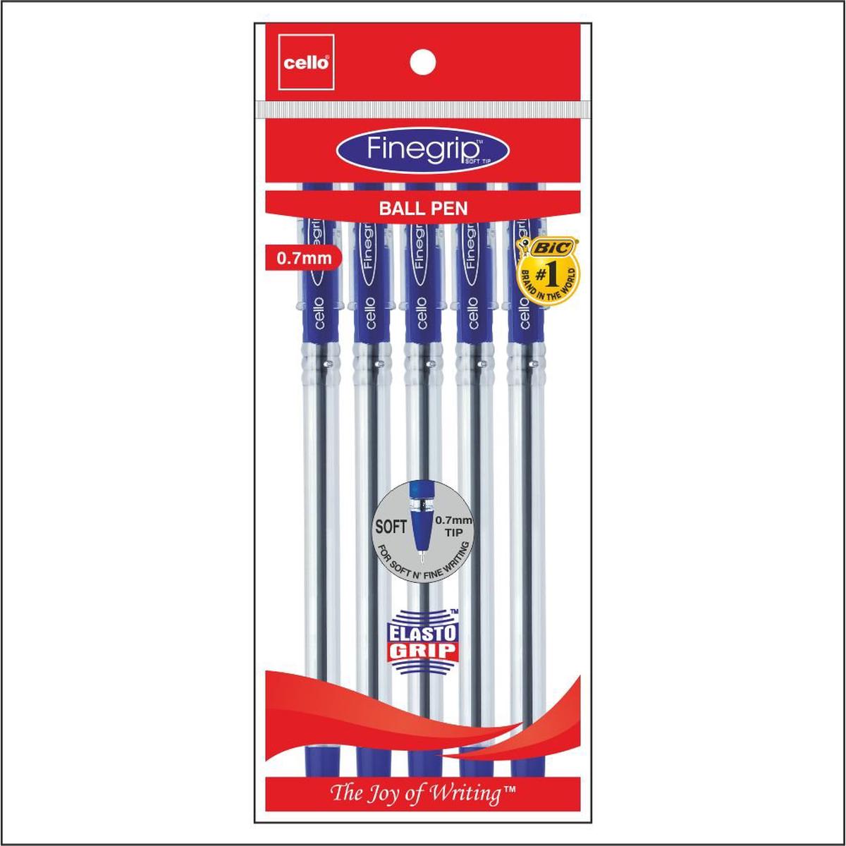 Cello Finegrip .7mm 5 PC Pouch Assorted