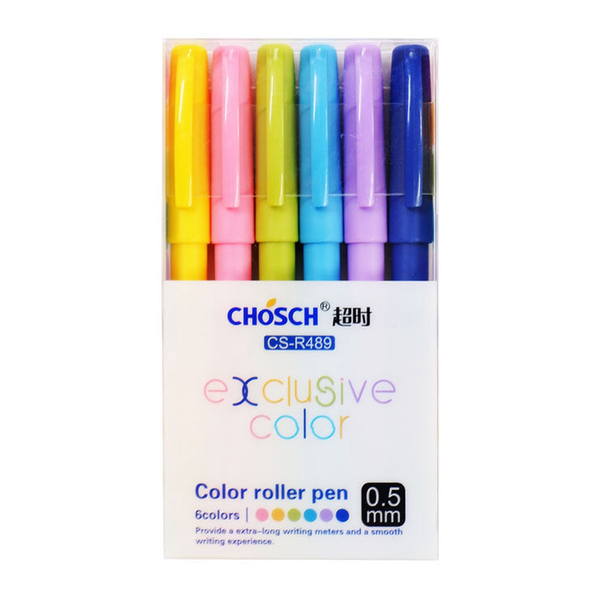 Chosch Colored Roller Pen 0.5mm 6’s CS-R489 – School & Office Supplies – Writing