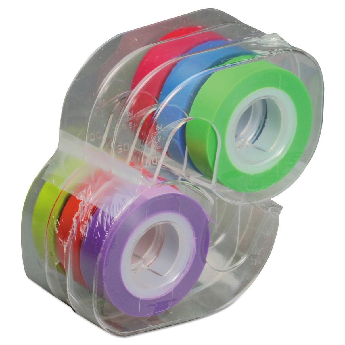 LEE Removable Highlighter Tape, 0.5″ x 720″, Assorted, 6/Pack (13888)
