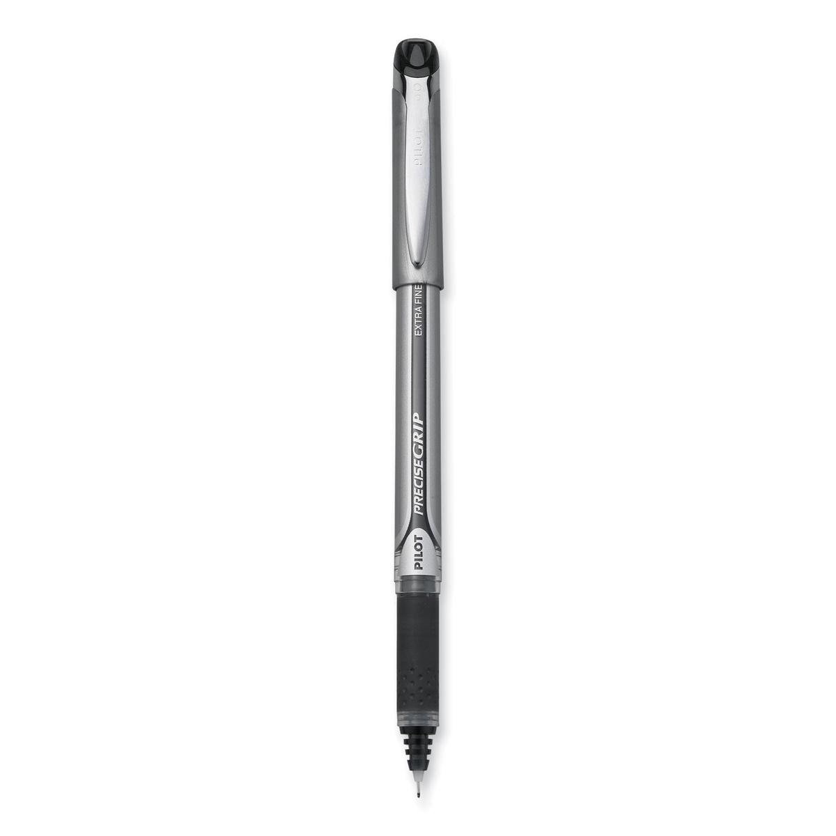 Pilot Precise Grip Roller Ball Pen, Stick, Extra-Fine 0.5 mm, Black Ink, Black Barrel (28801)