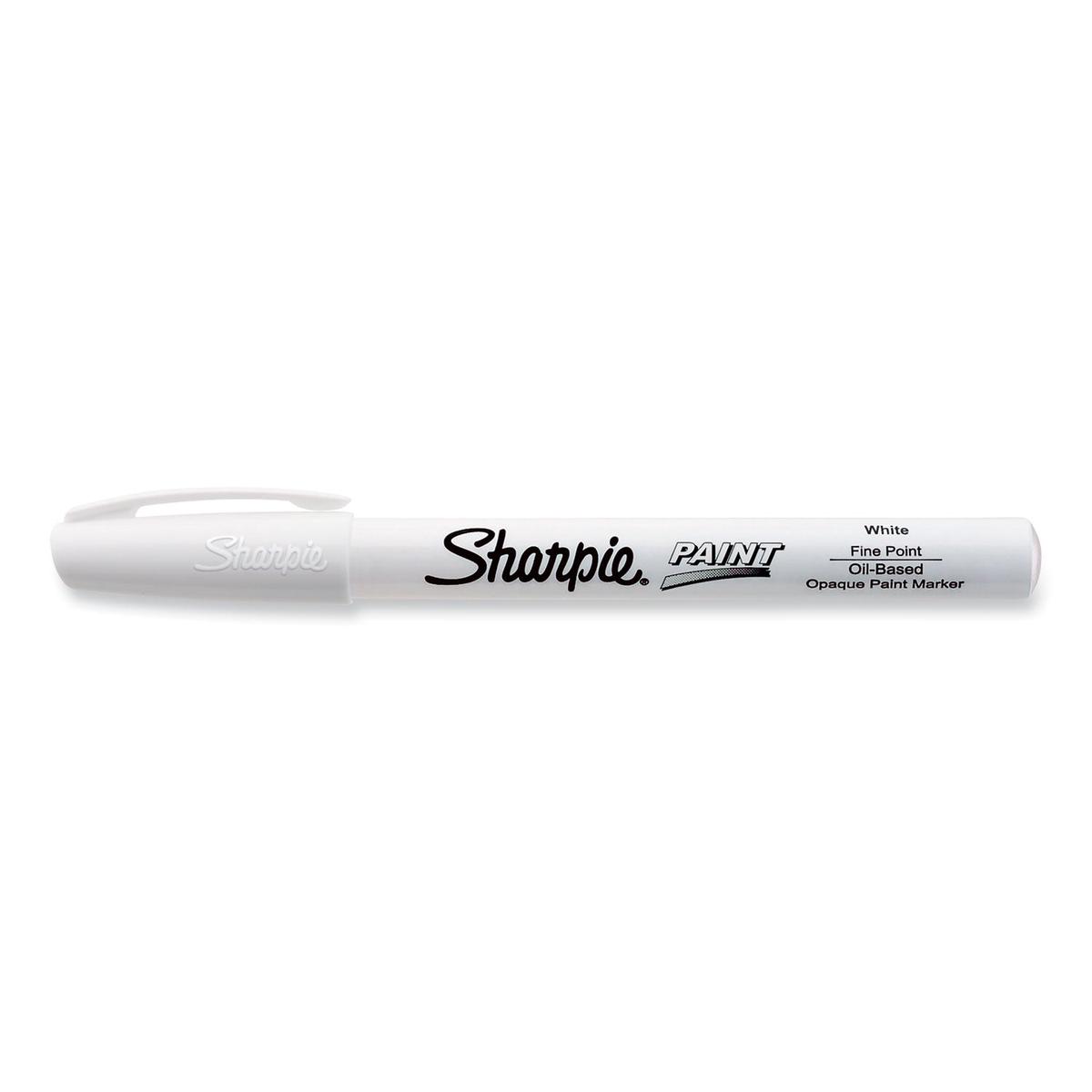 Sharpie Permanent Paint Marker, Fine Bullet Tip, White (35543)