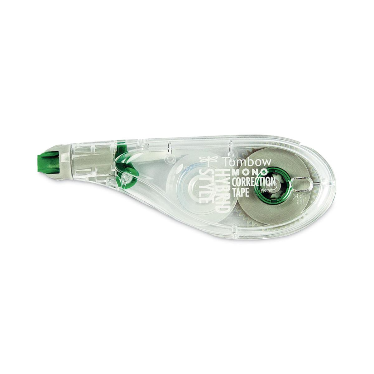 Tombow MONO Hybrid Style Correction Tape, Non-Refillable, Clear Applicator, 0.17″ x 394″, 10/Pack (68721)