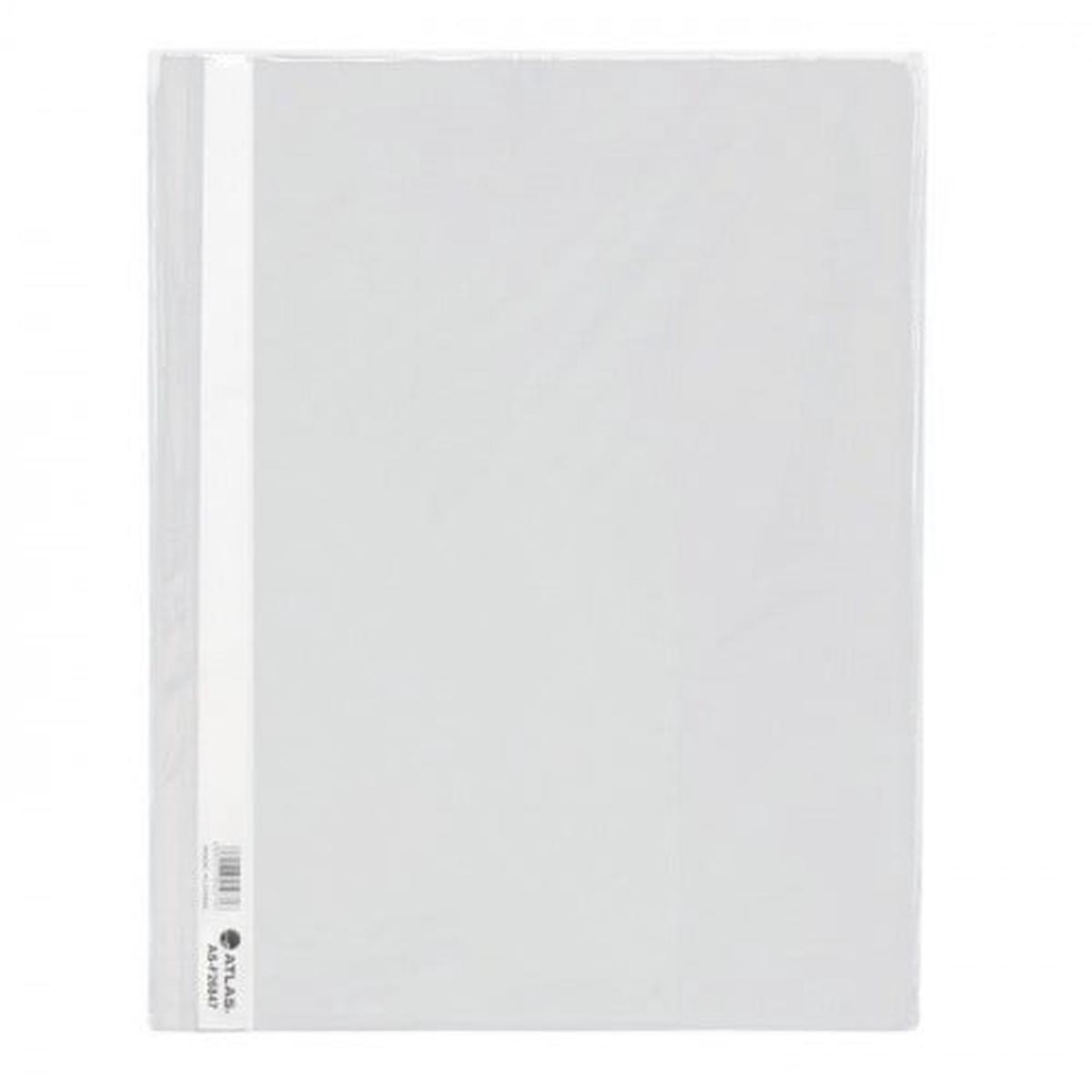 Atlas Polypropylene Thick A4 Flat File With Pocket Light Grey