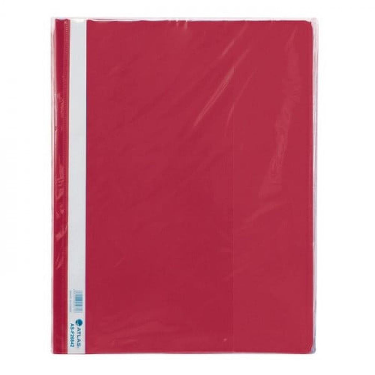 Atlas Polypropylene Thick A4 Flat File With Pocket Red