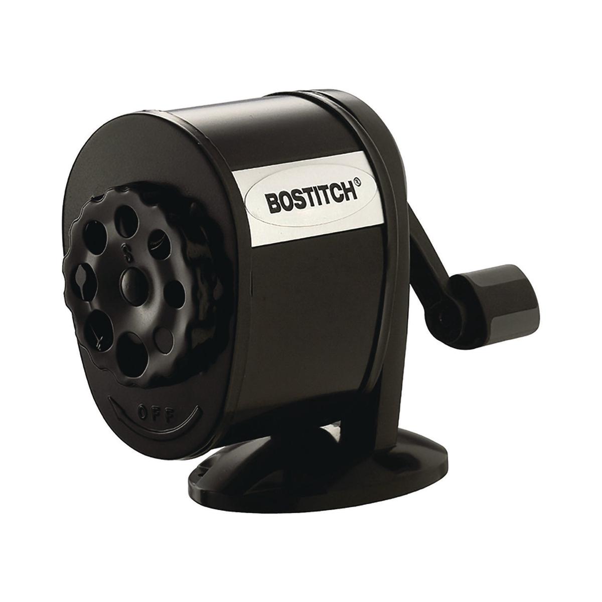 Bostitch Metal Manual Pencil Sharpener, Manually-Powered, 5.44″ x 2.69″ x 4.33″, Black (MPS1BLK)
