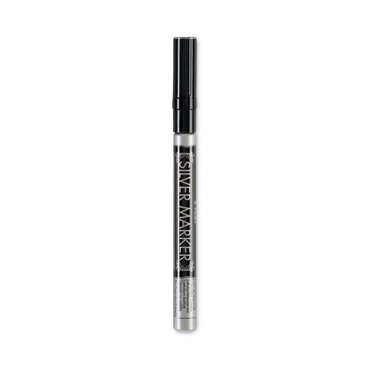 Pilot Creative Art and Crafts Marker, Medium Brush Tip, Silver (41800)