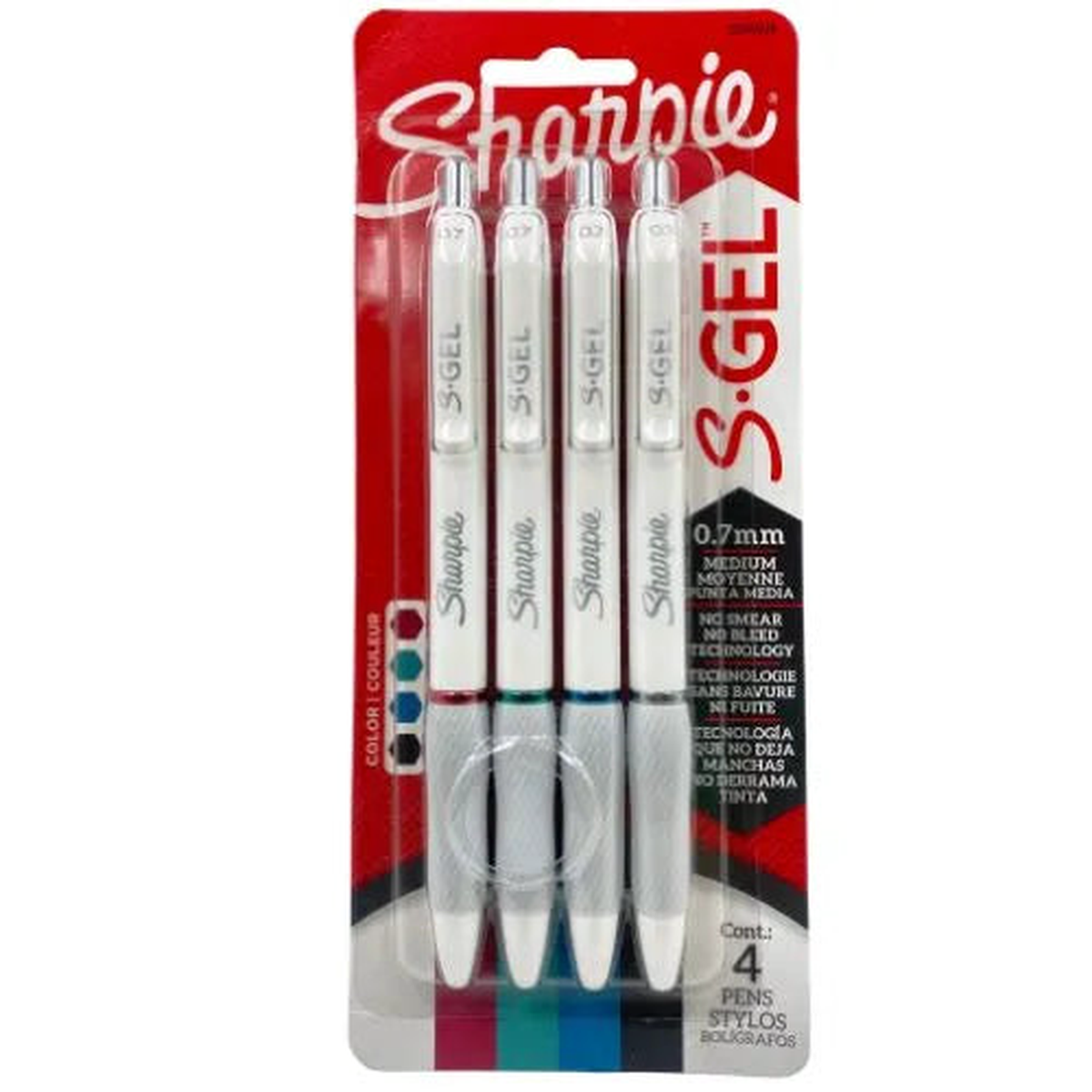 Sharpie Gel Fine Point Pens – White Barrel Basics x4
