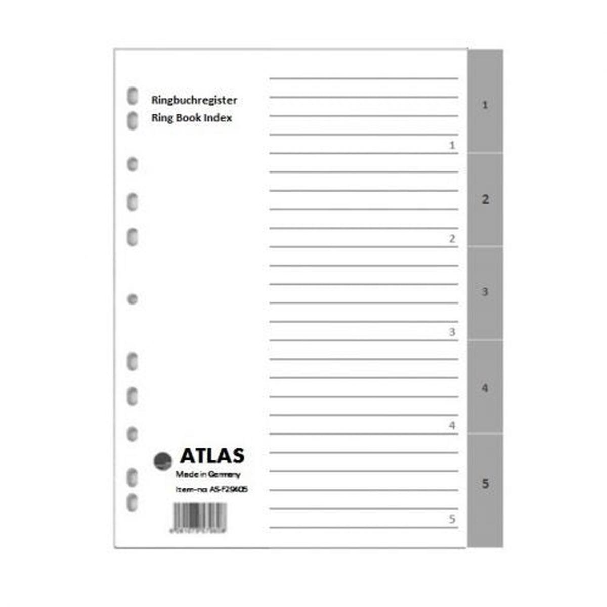 Atlas 1-5 Plastic Divider A4