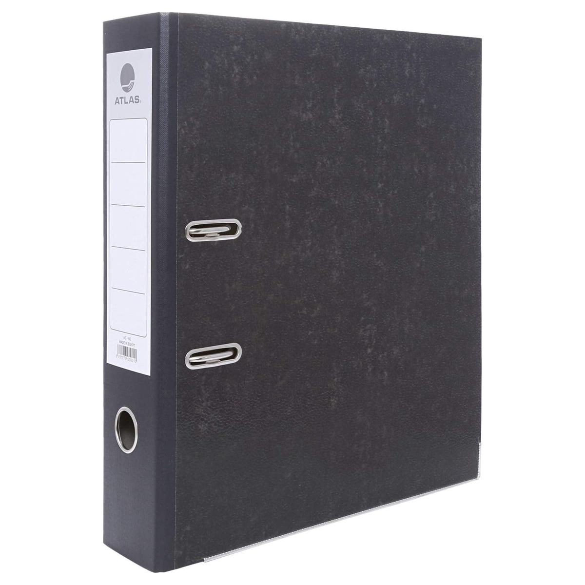 Atlas A4 Plastic Box File – Black 80 mm Pink