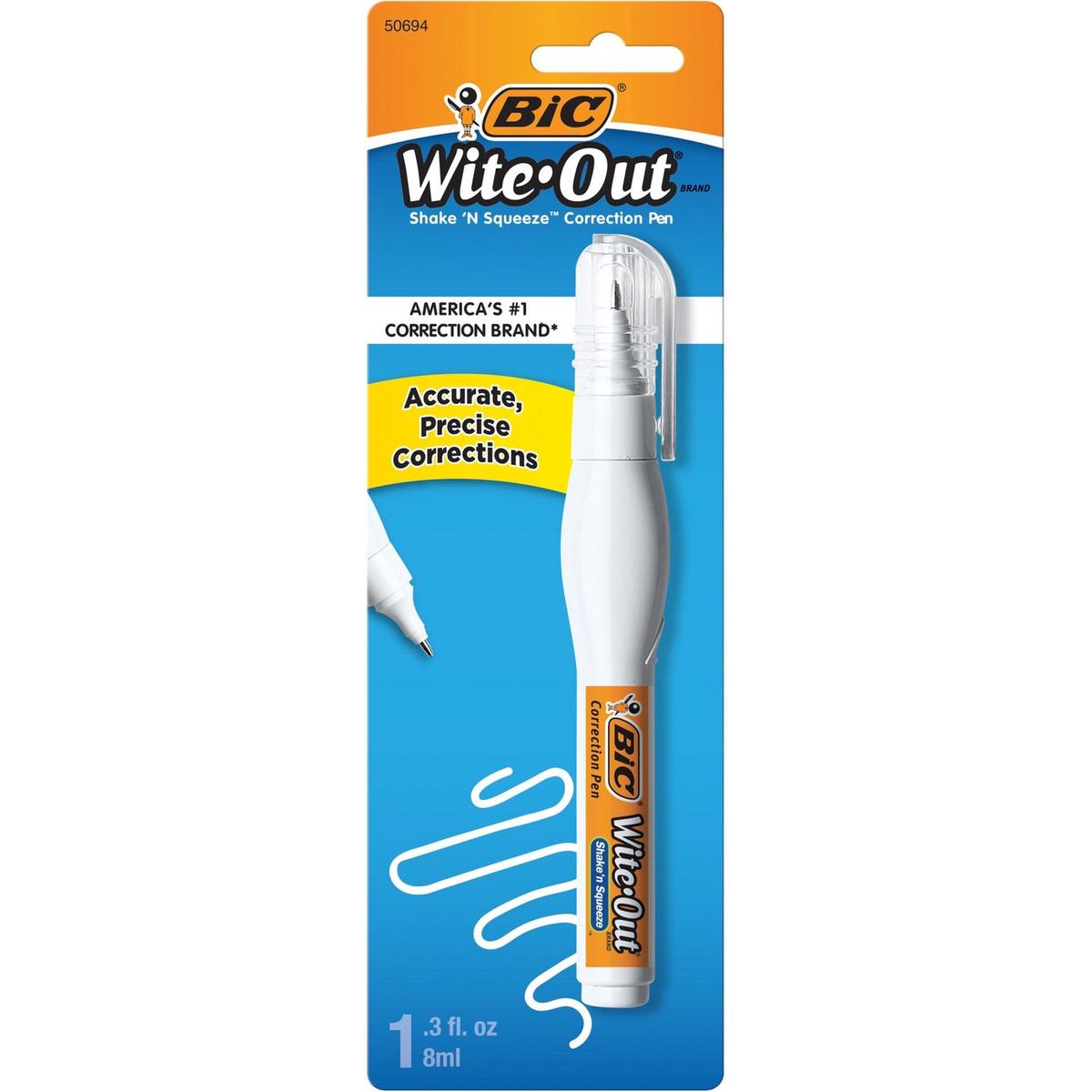 BIC Shake ‘n Squeeze Correction Pen, White, 1 Pack (WOSQPP11)