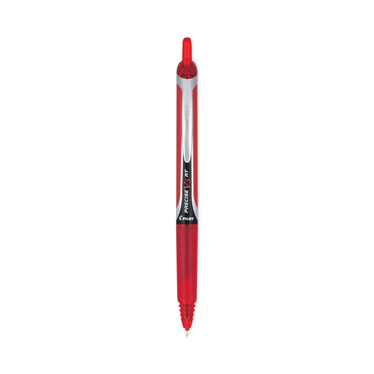 Pilot Precise V5RT Roller Ball Pen, Retractable, Extra-Fine 0.5 mm, Red Ink, Red Barrel (26064)