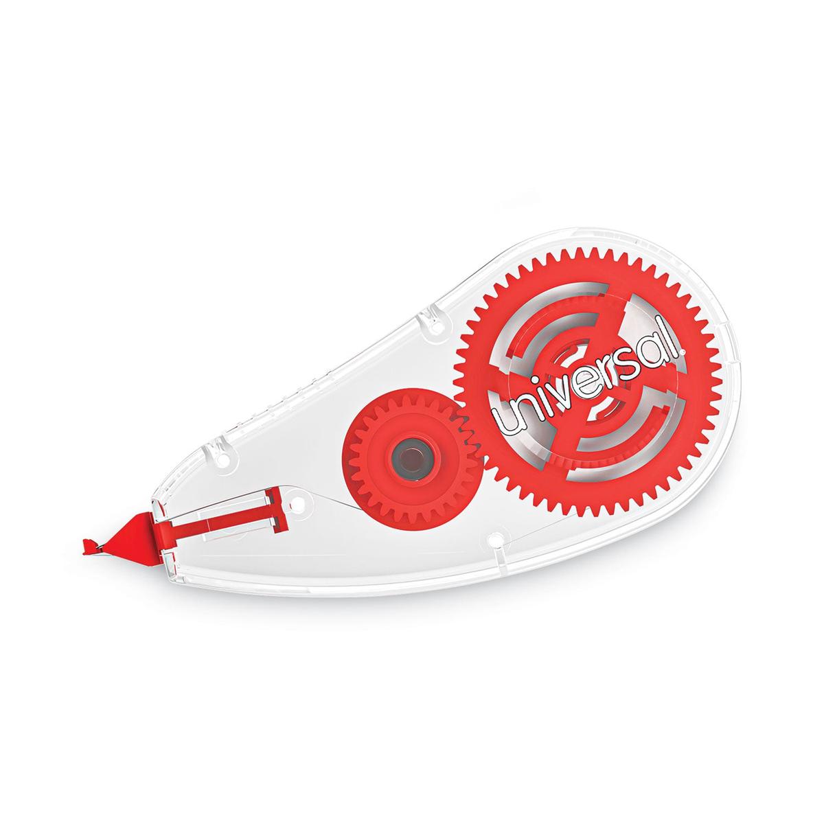 Universal Correction Tape Dispenser, Non-Refillable, Transparent Red Applicator, 0.2″ x 315″, 2/Pack (75602)