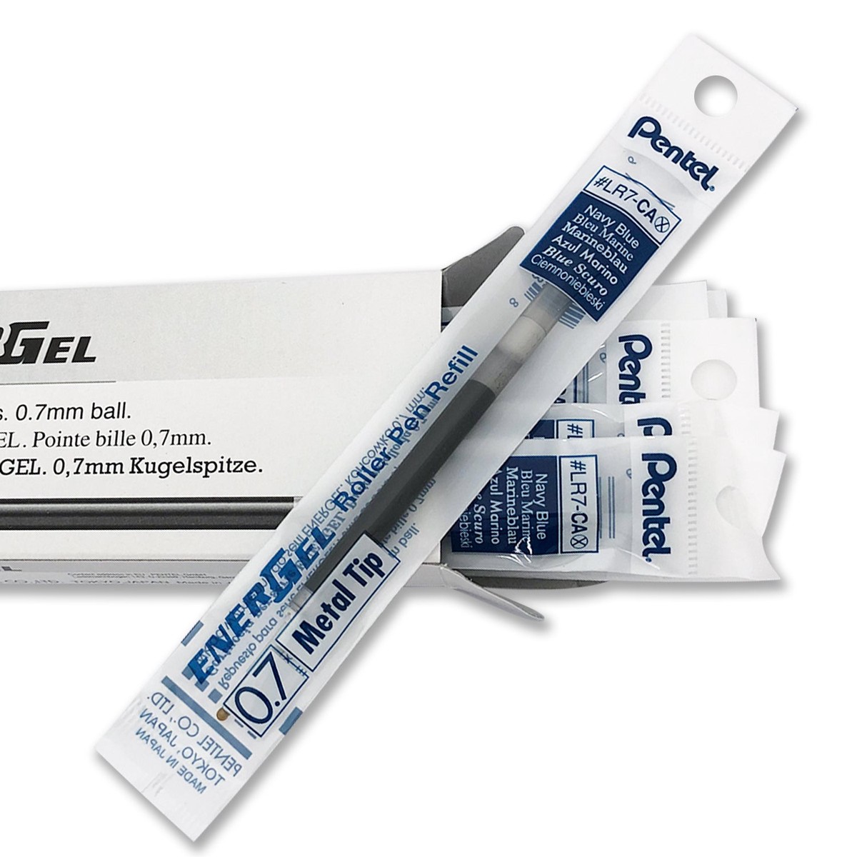 Pentel 0.7mm Gel Refill For Retractable Roller Pen – Navy (BL77) Pack of 12