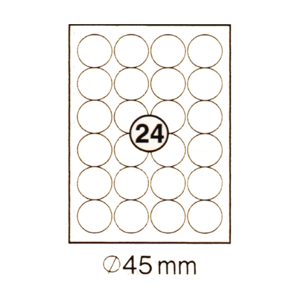 xel-lent 24 labels/sheet, round, diameter 45 mm, 100sheets/pack, White