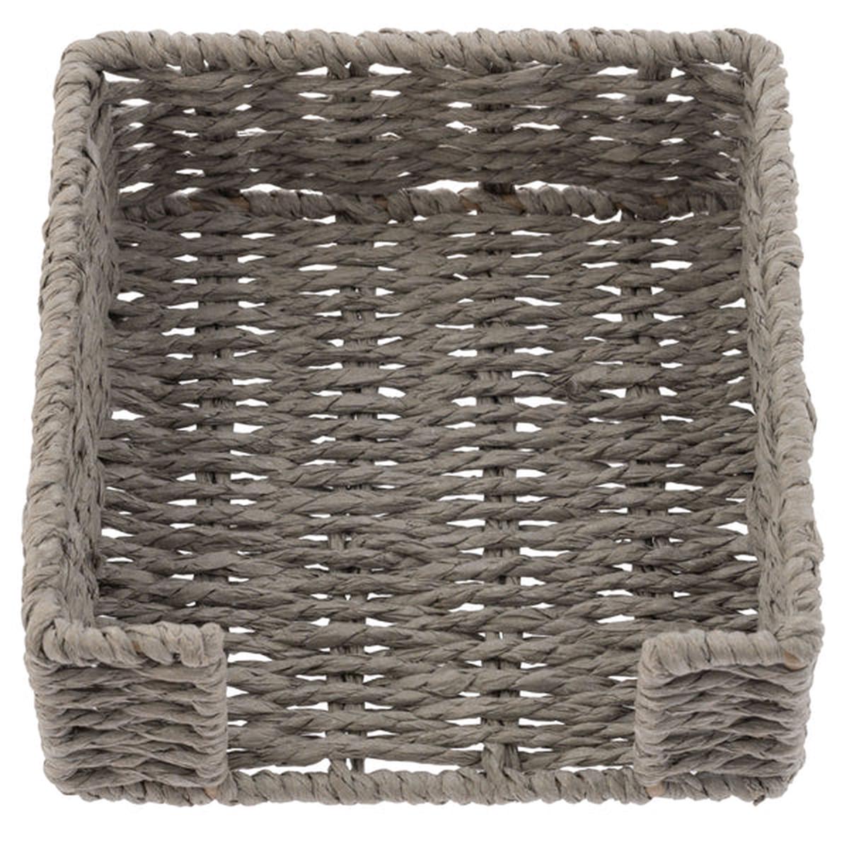 WOVEN COCKTAIL NAPKIN HOLDER, GREY