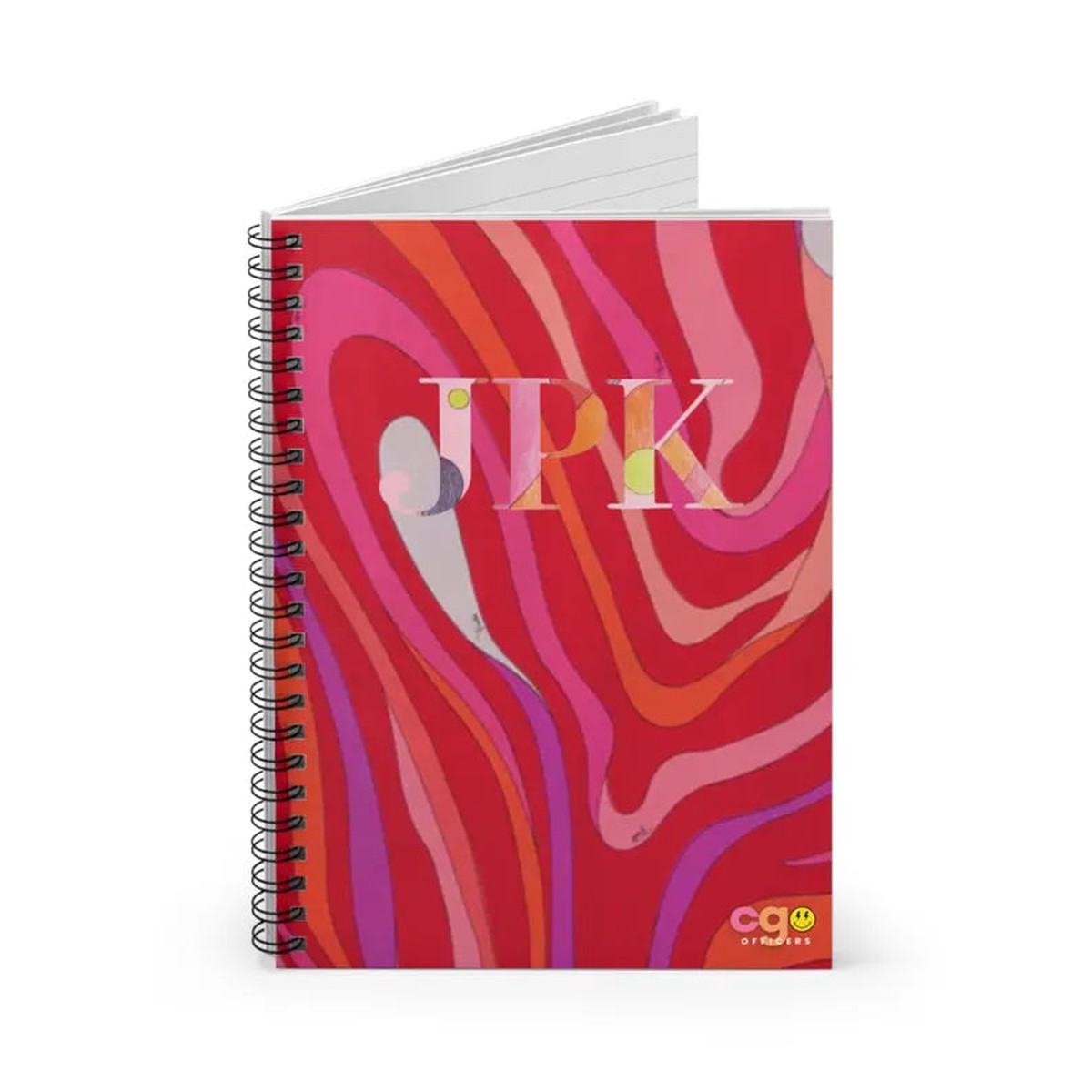 "Maison Monogram" Pink Personalized Notebook by Printify